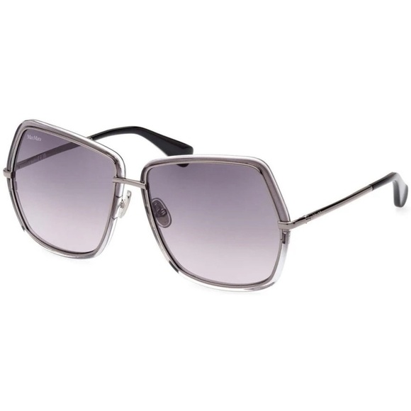 NWT Max Mara Oversized Sunglasses in Ruthenium Silver